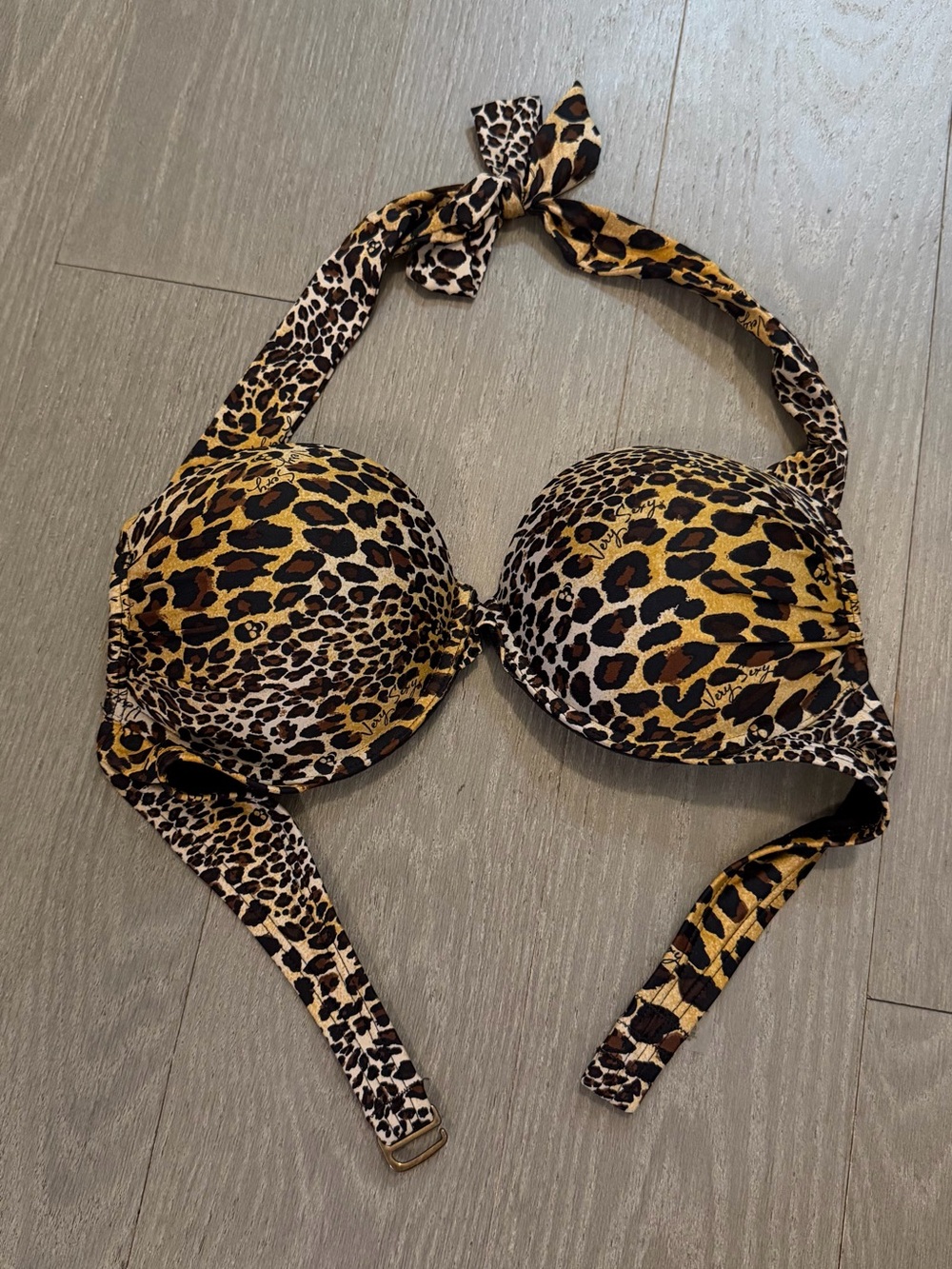 Victoria secret 34B Leopard Print Halter Bikini Top